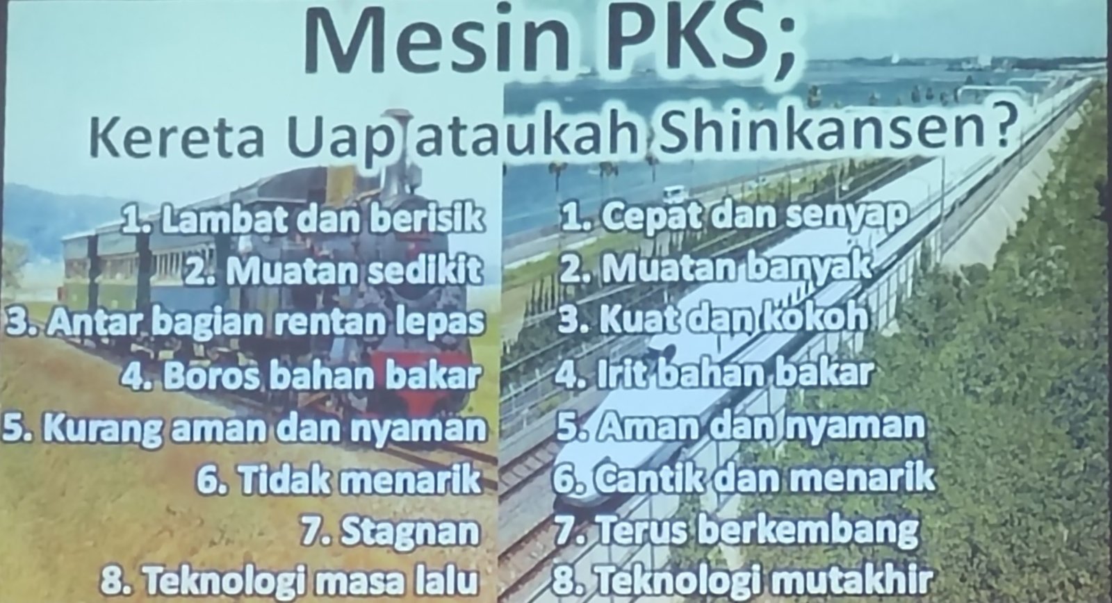 Foto Mesin PKS Seperti Lokomotif Shinkansen 