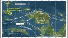 Foto : Wilayah Sorong dan sesar Sorong yang dilewati.