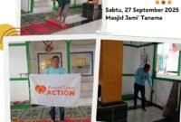 Foto. Kegiatan Gema Bersih Hati yang dilaksanakan oleh Relawan Rumah Zakat Fakfak di Masjid Jami' Tanama.